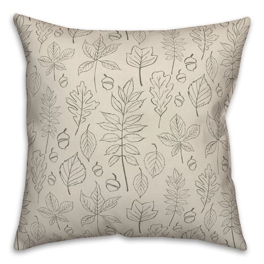 Leaf Pattern Throw Pillow
